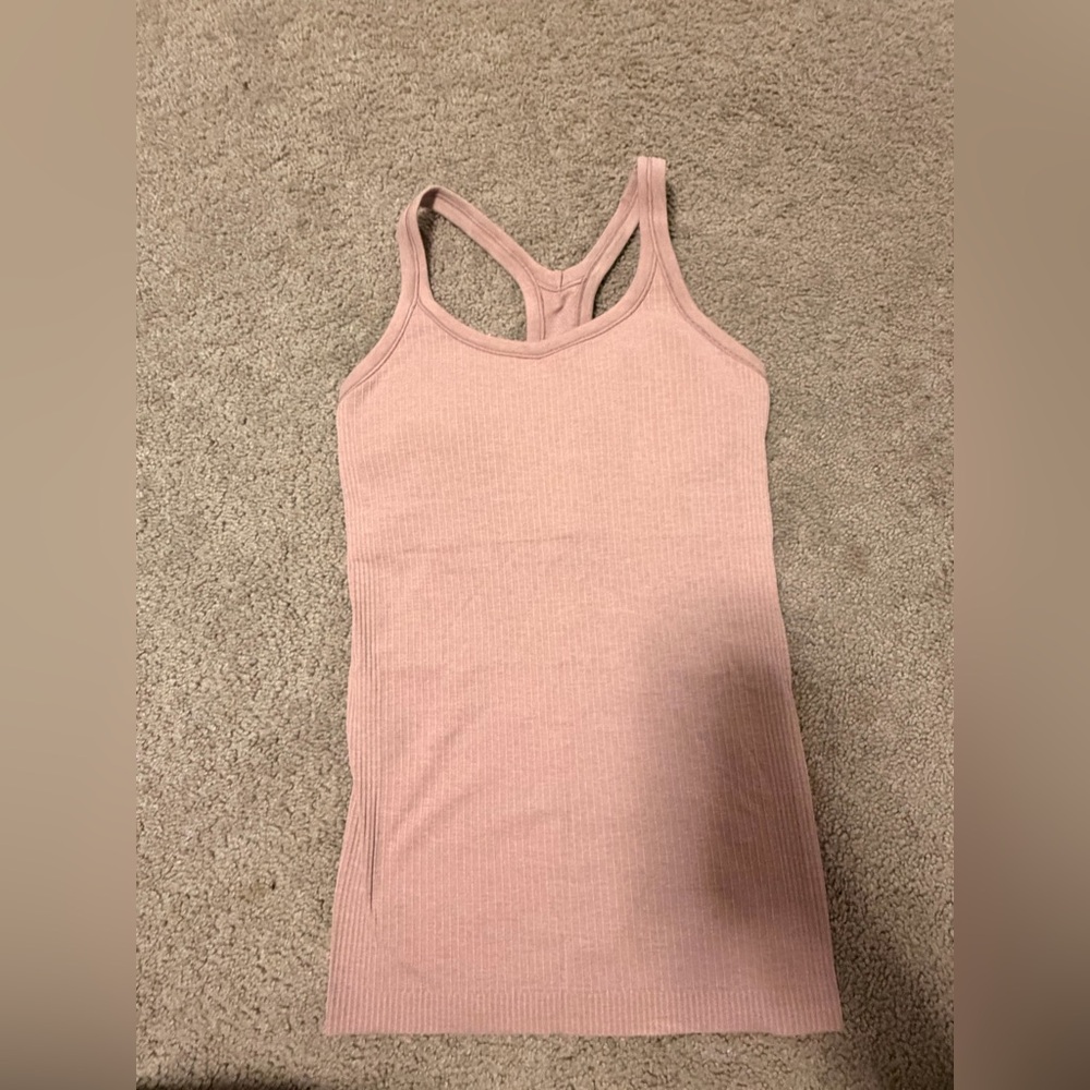 Lululemon Athletica Pink Ribbed Tank Top